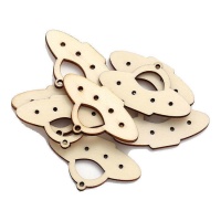 Houten ufofiguren van 5 cm - 8 stuks