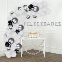 Zilver ballonnenkit voor felicitaties - Monkey Business - 50 stuks