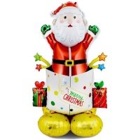 Kerstcadeau Santa Claus Ballon met een basis van 1,18 m