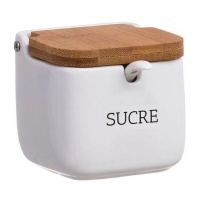 Suikerpot met bamboe deksel en lepel Sucre