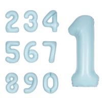 Blauwe nummer ballon van 86,3 cm - Unique - 1 stuk