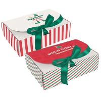 Kerstelf cadeaubox met strik - 1 eenheid