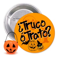 Truc of Treat Badge met Pompoen - 2 stuks