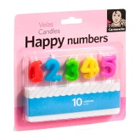 Nummerkaarsen - 10 stuks