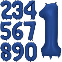 Donker marineblauwe cijferballon van 86 cm - PartyDeco - 1 stuk