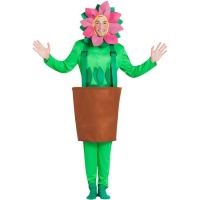 Kostuum van een zonnebloem in bloempot voor volwassenen