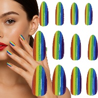 Regenboog-nepnagels - set van 12