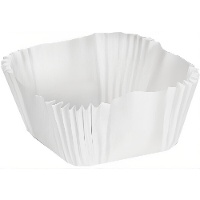 Witte vierkante cupcake capsules van 5 cm - 30 stuks