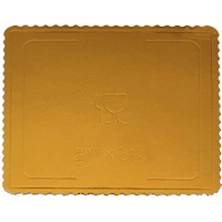 Taartbodem 40 x 30 x 0,3 cm goudkleurig - 1 stuk