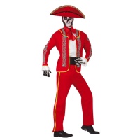Rood herenkostuum voor Dia de los Muertos