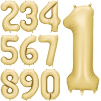 Gouden nummerballon van 86 cm - PartyDeco - 1 stuk
