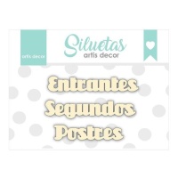 Chipboard van Voorgerechten, Hoofdgerechten en Desserts - Artis Decor - 3 stuks