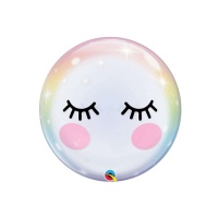 Orbz ballon van 56 cm met sleepy eyes wolken - Qualatex