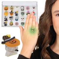 Halloween ring met licht assortiment - 1 stuk