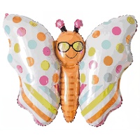 Gekleurde Vlinder Ballon van 83 x 58 cm