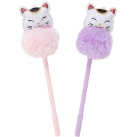 Gelukkige kattenpen met pompon - 1 stuk