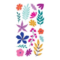Transparante bloemenstickers - 1 vel