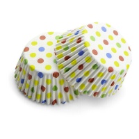 Gekleurde stippen cupcake vormpjes - Pastkolor - 50 stuks