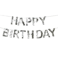 Kleurrijke franje 'Happy Birthday' slinger van 2,20 m