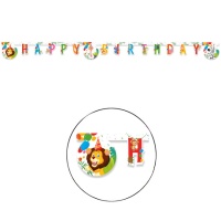 Slingers met Jungle Dierenthema voor een Happy Birthday-feest - 2 m