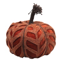 Vilt en stof pompoen van 25 x 21 cm - 1 stuk