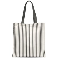 Witte gestreepte stoffen tas 48 cm