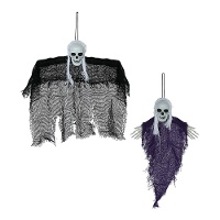 Skelet hanger met haar van 24 cm - 1 stuk