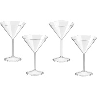 Acrylische cocktailglazen 260 ml - 4 stuks