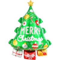 Kerstboom ballon met cadeaus van 77,5 x 54,5 cm