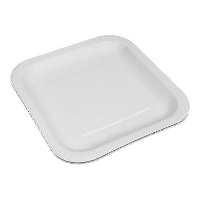 Witte vierkante kartonnen borden van 23 cm - 50 stuks