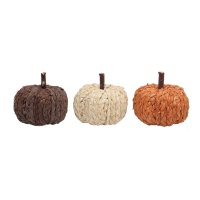 Mini raffia pompoenen - 3 stuks