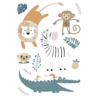 Safari dieren raamstickers - 1 vel
