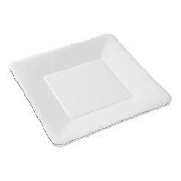 Vierkante witte kartonnen borden van 18 cm - 25 stuks