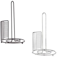 Toiletrolhouder van zwart of zilver metaal - 1 stuk