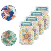 Zip-sluiting zak 15 x 10,2 cm pot - 4 stuks
