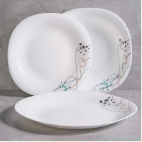 Abstract vierkant servies - 18 stuks