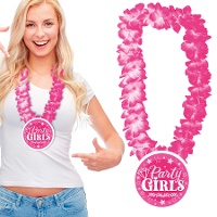 Party Girls roze ketting met bloemen