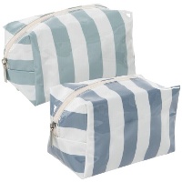 Blauw gestreepte toilettas 19 x 6 x 9 cm - 1 st.