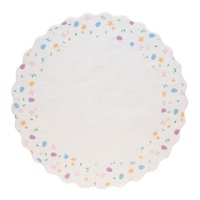 Papieren doilies 30 cm met bloemen en eitjes - 10 stuks
