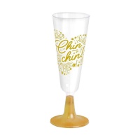 Gouden plastic cava glas van 550 ml - 4 stuks