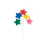 Topper voor taart met boeket van gekleurde sterren van 17 cm - 36 stuks