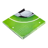Voetbal servetten op gras 16,5 x 16,5 cm - 12 stuks