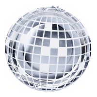 Zilveren discobal-borden - 18 cm - 8 stuks