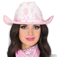 Roze-witte cowgirlhoed
