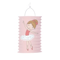 Papieren lantaarn van 28 cm met balletdanseressen - 1 stuk