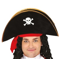 Piratenhoed met witte schedel voor volwassenen