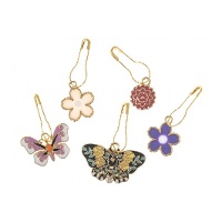 Stalen stekenmarkeerders in de vorm van vlinders en bloemen - Milward - 5 stuks