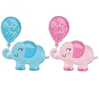 Baby Shower Olifant Silhouet Ballon 73 x 78 cm - Anagram
