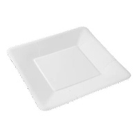 Witte kartonnen vierkante borden van 18 cm - 100 stuks