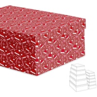 Rechthoekige doos met Kerstmotieven - 15 stuks